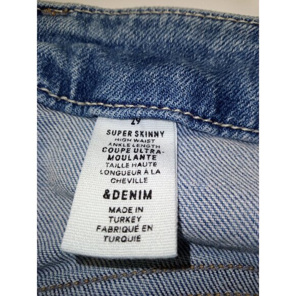 &Denim by H&M High Waist Destructed Jeans with Raw Hem Size 29 - Picture 3 of 4